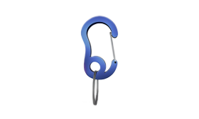 Luxury Snap hook Blue snap hook carabiner with small split ring, durable, 13x22mm, for securing dog tags or accessories to collars.