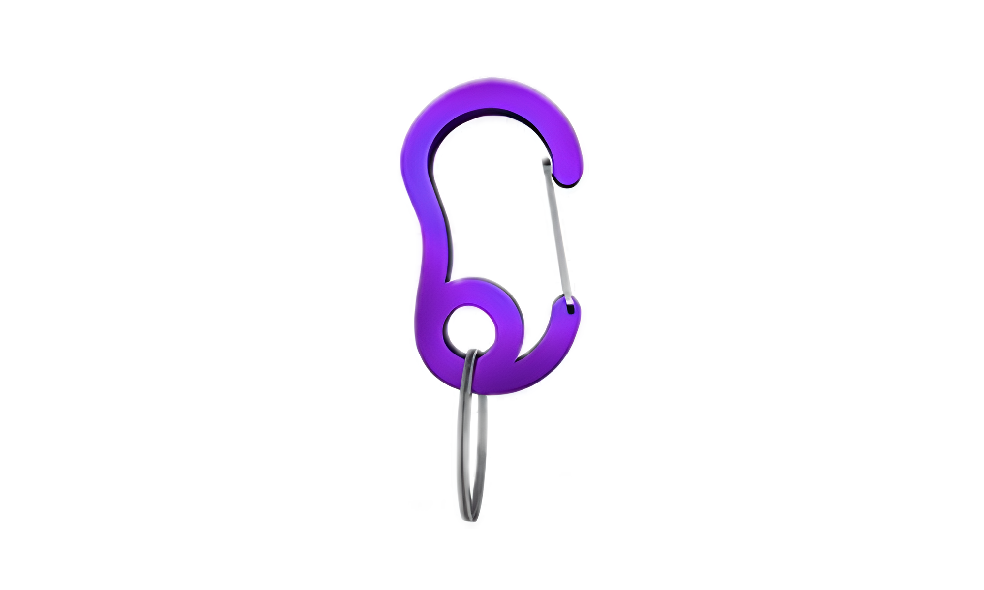 Luxury Snap hook Purple snap hook carabiner with small split ring, durable, 13x22mm, for securing dog tags or accessories to collars.