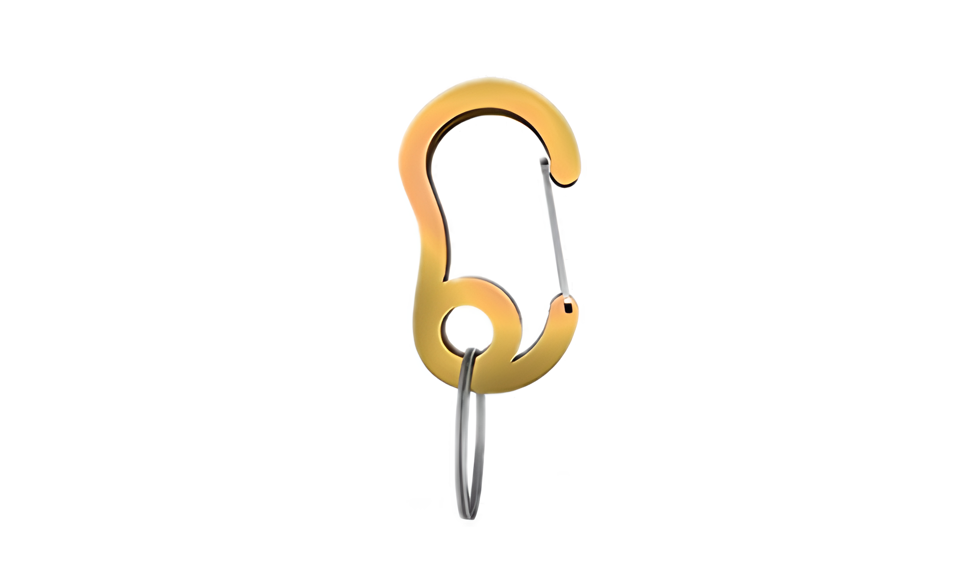 Luxury Snap hook Yellow snap hook carabiner with small split ring, durable, 13x22mm, for securing dog tags or accessories to collars.