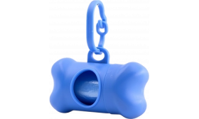 Dog Poop bag Dispenser Blue bone-shaped dog poop bag dispenser, convenient for dog owners. Easily attaches to leashes for quick access to bags.