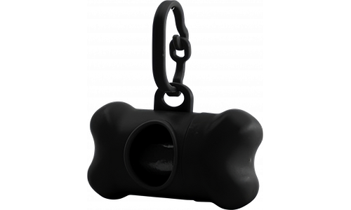 Dog Poop bag Dispenser Black bone-shaped dog poop bag dispenser, convenient for dog owners. Easily attaches to leashes for quick access to bags.