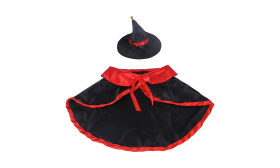 Dog Vampire Costume 2-in-1 set for Halloween Dog vampire costume in black and red, durable, lightweight and adjustable, suitable for dogs and cats.