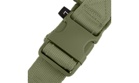 Green soft padded reflective dog harness with no-pull design, enhanced visibility with adjustable straps, secure buckle.