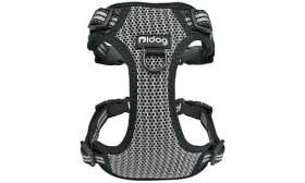 Stylish Breathable Dog Harness Stylish black breathable nylon dog harness with adjustable straps, perfect fit with quick-release buckles, long-lasting.