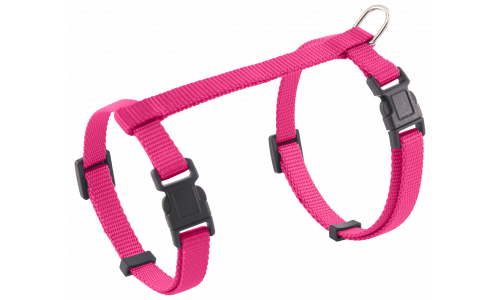 Harness for Cat Pink cat harness with adjustable straps and a sturdy metal D-ring for leash attachment, for secure and comfortable use.