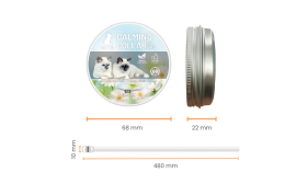 Cat calming collar for anxiety relief, designed for neck sizes up to 48 cm (25 inches). Natural ingredients.