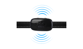 No-Shock Anti Bark Collar for Dogs No-shock anti-bark dog collar with a paw print design, featuring sound and vibration detection for humane bark control.
