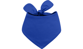 Blue cotton Dog Bandana with a knot tie, easy to wash, suitable for dogs and cats, lightweight for pets comfort.