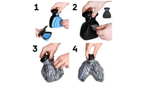 Easy-Clean Portable Dog Pooper Scooper with Clip-On System - Includes Eco-Friendly Bags