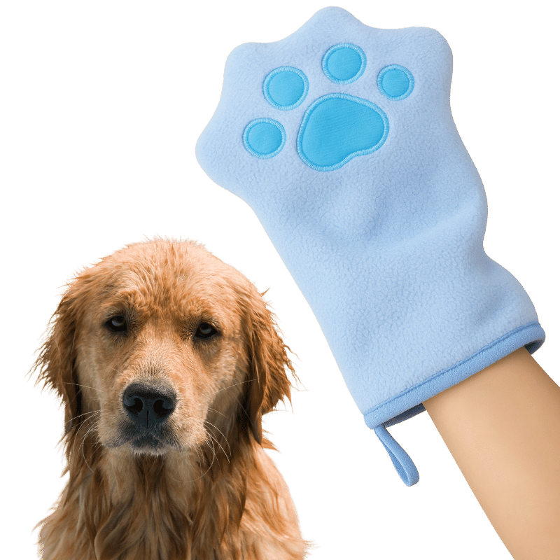 Microfibre Pet Glove Towel – Soft Coral Fleece Drying Mitt for Dogs & Cats