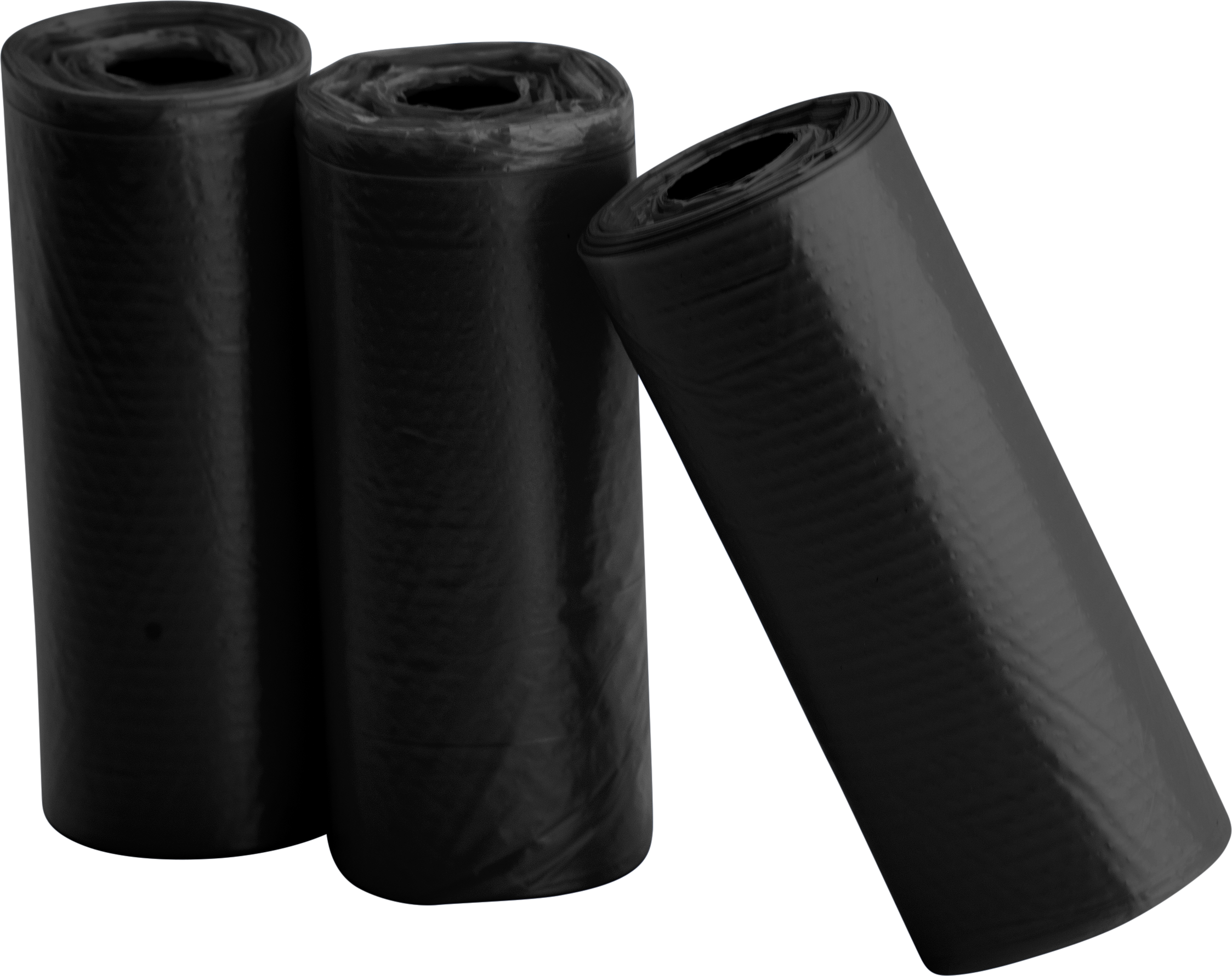 Dog Poop Bags Three rolls of 15 black dog poop bags, durable and leak-proof, perfect for clean and convenient waste disposal on walks.